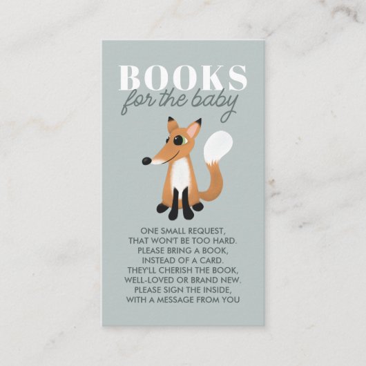ガールズキュートウッドランドキツネブックフォーベビー エンクロージャーカード (正面)