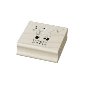 ガールズキュートウッドランドキツネ&ネームスクール蔵書票 ラバースタンプ (スタンプ)