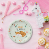 ガールズキュートウッドランドフォレストキツネ子供の誕生日 ペーパープレート (パーティー)