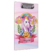 ガールズキュートパープルユニコーンレインボー名前をカスタムする クリップボード (右)