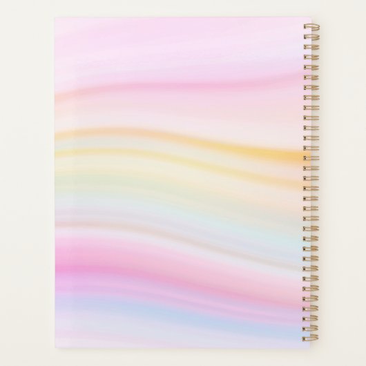 ガールズキュートパープルユニコーンレインボー名前をカスタムする プランナー手帳 (裏面)