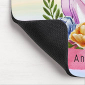 ガールズキュートパープルユニコーンレインボー名前をカスタムする マウスパッド (コーナー)