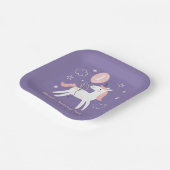 ガールズキュートパープル&ピンクユニコーン誕生日 ペーパープレート (傾斜あり)