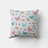 ガールズキュートピお洒落ックバタフライ誕生統計 クッション (裏面)