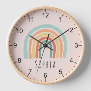 ガールズキュートピお洒落ックレインボーベビー子供部屋 壁時計
