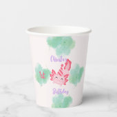 ガールズキュートピンクアクソロトルファースト誕生日 紙コップ (裏面)
