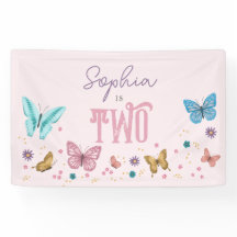 ガールズキュートピンクバタフライ子供の誕生日