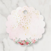 ガールズキュートピンクパープルバタフライ子供の誕生日 フェイバータグ (裏面)