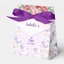 ガールズキュートピンクパープルバタフライ子供の誕生日 フェイバーボックス