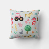 ガールズキュートピンクファームアニマルトラクターキッズ子供部屋 クッション (裏面)