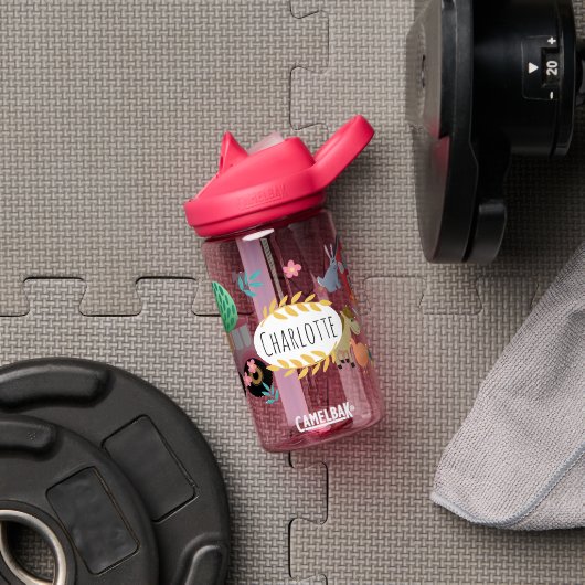 ガールズキュートピンクファームトラクターキッズスクール ウォーターボトル (ジム)