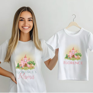 ガールズキュートピンクプリンセスキャッスルママ Tシャツ