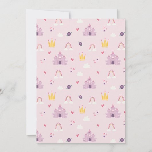 ガールズキュートピンクプリンセスパレス6誕生日 招待状 (裏面)