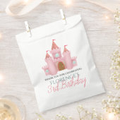 ガールズキュートピンクプリンセス城子供の誕生日 フェイバーバッグ (クリップ留めされた状態)