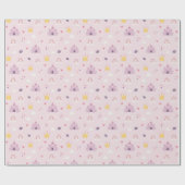 ガールズキュートピンクプリンセス城子供の誕生日 ラッピングペーパー (フラット)