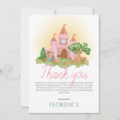 ガールズキュートピンクプリンセス子供の誕生日 サンキューカード (正面)