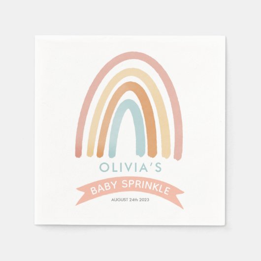 ガールズキュートピンクボホレインボーベビー散布機 スタンダードカクテルナプキン (正面)