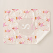 ガールズキュートピンクリトルバレリーナベビーブランケット シェルパブランケット (正面(横))