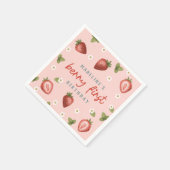ガールズキュートベリー初夏キッズ1st誕生日 スタンダードカクテルナプキン (角)