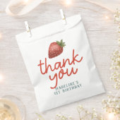 ガールズキュートベリー最初の子供たち1st誕生日のお願い フェイバーバッグ (クリップ留めされた状態)