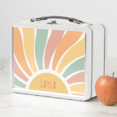 ガールズキュートボホパステルレインボーキッズ メタルランチボックス (インサイチュ)