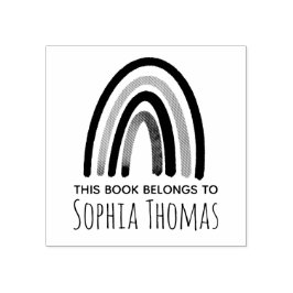 ガールズキュートボホレインボーキッズスクール蔵書票 ラバースタンプ