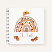 ガールズキュートボホレインボーキッズ名前をカスタムする ノートブック (正面)