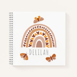 ガールズキュートボホレインボーキッズ名前をカスタムする ノートブック