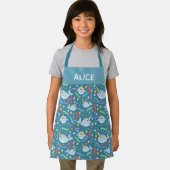 ガールズキュートレインボーナールファル&ネームターコイズキッズ エプロン (インサイチュ)