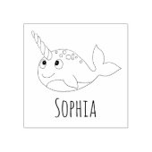 ガールズキュートレインボーナールワールアンドネームスクール蔵書票 ラバースタンプ (インプリント)