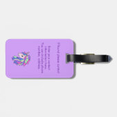 ガールズキュートレインボーマジカルユニコーン&名前をカスタムする ラゲッジタグ (裏面横)