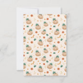 ガールズキュート秋秋カボチャ赤ちゃんシャワー サンキューカード (裏面)