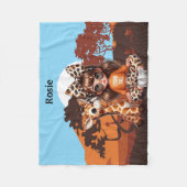 ガールズキリンパーソナライズされたの名前 フリースブランケット (正面)