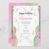 ガールズギター誕生日パーティー 招待状 (正面/裏面)