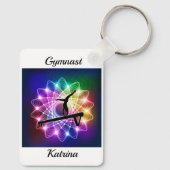 ガールズギムナストバランスビームパーソナライズされた キーホルダー (裏面)