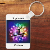 ガールズギムナストバランスビームパーソナライズされた キーホルダー (裏面)