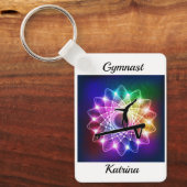 ガールズギムナストバランスビームパーソナライズされた キーホルダー (正面)