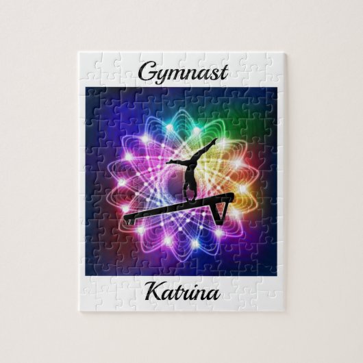 ガールズギムナストバランスビームパーソナライズされた ジグソーパズル (縦)