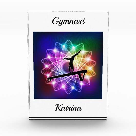 ガールズギムナストバランスビームパーソナライズされた フォトブロック (正面)