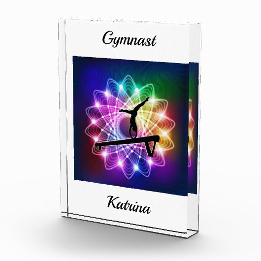 ガールズギムナストバランスビームパーソナライズされた フォトブロック (右)