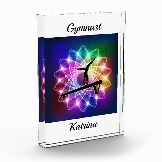 ガールズギムナストバランスビームパーソナライズされた フォトブロック (左)