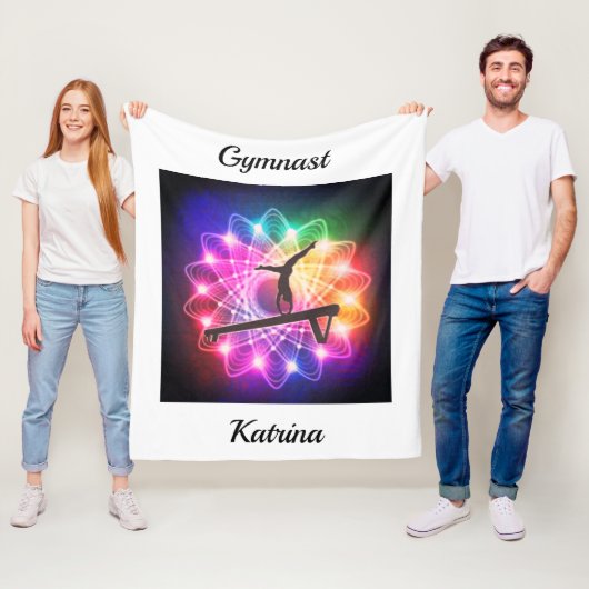 ガールズギムナストバランスビームパーソナライズされた フリースブランケット (インサイチュ)