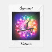 ガールズギムナストバランスビームパーソナライズされた フリースブランケット (正面)