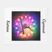 ガールズギムナストバランスビームパーソナライズされた フリースブランケット (正面(横))