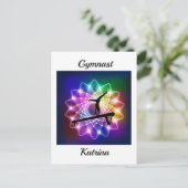 ガールズギムナストバランスビームパーソナライズされた ポストカード (スタンド正面)