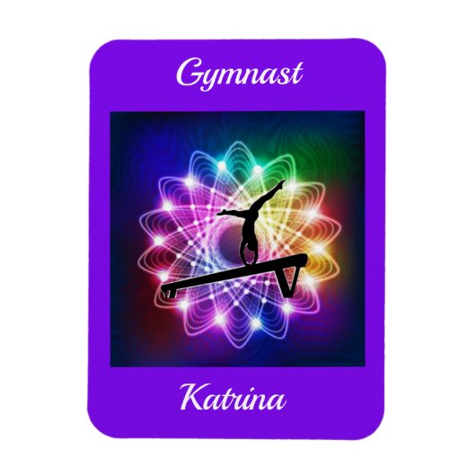 ガールズギムナストバランスビームパーソナライズされた マグネット (縦)