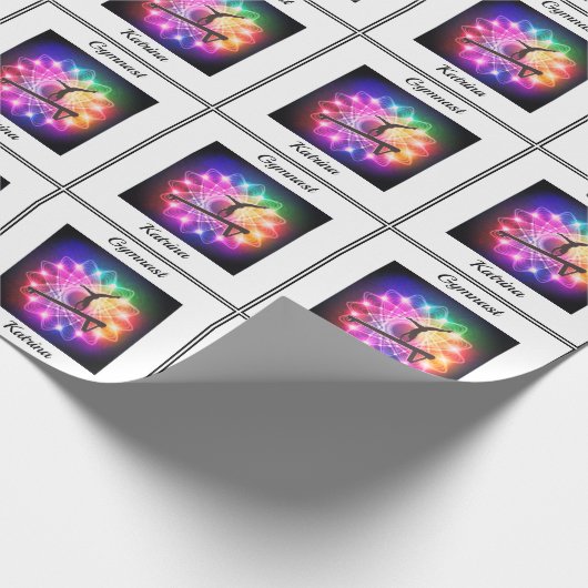 ガールズギムナストバランスビームパーソナライズされた ラッピングペーパー (角)