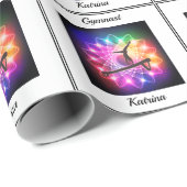 ガールズギムナストバランスビームパーソナライズされた ラッピングペーパー (ロールコーナー)