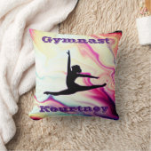 ガールズギムナストフロアビームヴォールトバー パーソナライズされた クッション (ブランケット)