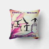 ガールズギムナストフロアビームヴォールトバー パーソナライズされた クッション (裏面)